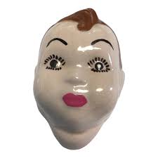 Vintage Girl & Boy Porcelain Painted Faces Wall Hangings