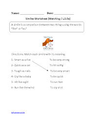 5th Grade Common Core Language Worksheets Simile Worksheet Language Worksheets Simile