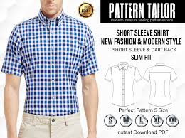 Button Down Short Sleeve Shirt Pattern Dress Shirts Men Short Sleeve Shirt Mens Pattern Shirt Shirt Sewing Pattern Dress Shirt Sewing Pattern Mens Shirt Dress