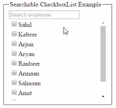 Maybe you would like to learn more about one of these? Add Textbox Search Functionality In Asp Net Checkboxlist Using Jquery Asp Net C Net Vb Net Mvc Jquery Javascipt Ajax Wcf Sql Server Example