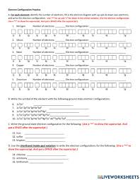 Electron configuration practice worksheet in the space below, write the unabbreviated electron configurations of the following elements: Electron Configuration Interactive Worksheet