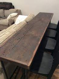 Free Shipping Albert Sofa Table 8ft Large Reclaimed Wood Modern Industrial Rustic Console Custom Wood Furniture Rustic Consoles Sofa Table