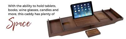 Sugarwood home bamboo bathtub caddy bed table and bathtub tray 3. Amazon Com Estala Luxurious Bamboo Bathtub Tray Caddy Expandable Sides Cherry Wood Bathtub Organizer With Candles Book Tablet Phone Wine Glass Soap Holder Nonslip Bottom Shower Spa Accessories Kitchen Dining