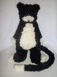 I can kiss you if i may! Jellycat 16 Plush Med Bunglie Kitten Cat Black White Tuxedo Kitty Lg Long Tail For Sale Online