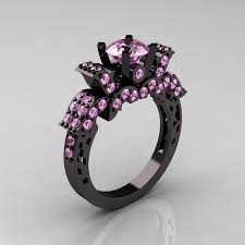 Black And Pink Wedding Ring Apparently This Is A Genuine Black Gold Ring With Pink Diamonds Hmm Who Knew Black Gold Ring Aquamarine Wedding Ring Pink Wedding Rings