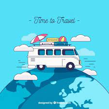 Travel Background With Van On Earth Travel Design Travel Freedom Travel