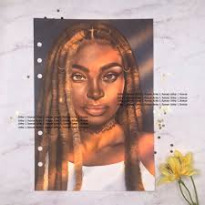 Locs Planner Dashboard African American Black Woman Fits Sizes A5  Mm/personal Classic Mini Micro Big