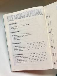 Bullet Journal Cleaning Schedule Tracker Daily Weekly Every Month 3 6 Months Silver Log