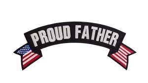 Amazon.com: Proud Father Black w/White with Flags Top Rocker Iron On Patch  for Motorcycle Rider or Bikers Vest