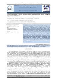 Choose the cause you would like to. Pdf Factors Determining Level Of Internal Controls Implementation Among Non Profit Organizations In Malaysia