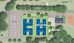This photo is about drone view, lines, top view. Tennis Turfed For Basketball Court Complex At Norm Jary Park Guelph News