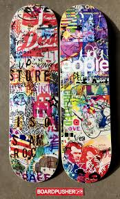 Street Art Inspired Custom Skateboard Graphics By Christophe Catelain For Today S Boardpusher Com Feat Skateboard Art Design Skateboard Deck Art Skateboard Art