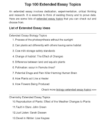 Top 100 Extended Essay Topics Essay Topics Essay Critical Thinking