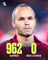 Andres Iniesta's football career with no red cards