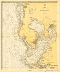 vintage 1928 nautical chart of tampa bay by atomicphoto on