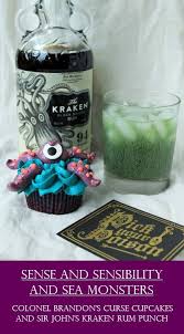 The dark & stormy is the unofficial drink of according to fatsecret.com kraken spiced dark rum has 105 calories per 1.5 oz and zero carbs or. Here There Be Sea Monsters Colonel Brandon S Curse Cupcakes And Sir John S Kraken Rum Punch Alison S Wonderland Recipes