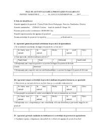 Fisă De Autoevaluare A Prestaţiei Stagiarului