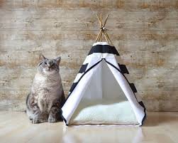 Cat Teepee Or Dog Teepee With Cat Pillow Cat Bed Or Dog House Indoor With Black And White Stripes Tipi Pour Chat Lit Pour Chat Jouets Pour Chat Faits Maison