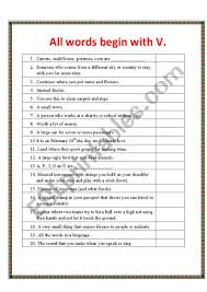 Found 16869 words that start with v. All Words Begin With V Esl Worksheet By Anahutten