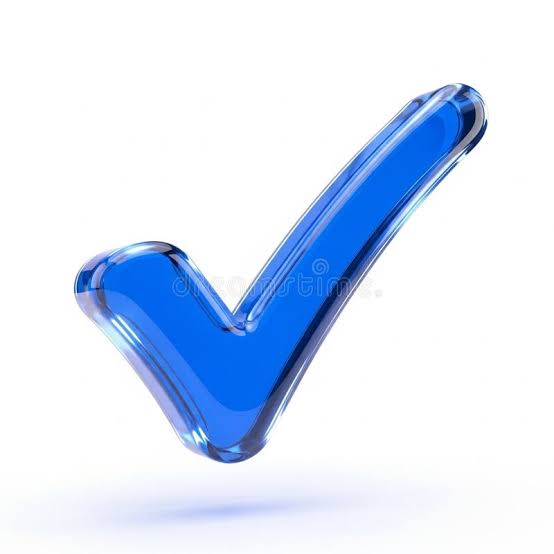 Blue Glass Check Mark Symbol with Transparent Edges Isolated on White Background Tick Icon Stock Illustration - Illustration of white, decision: 418215935