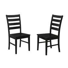 Walker Edison Furniture Company Black Wood Ladder Back Dining Chair Set Of 2 Hdh2lbbl The Home Depot Ladder Back Dining Chairs Farmhouse Dining Chairs Farmhouse Dining Table Set