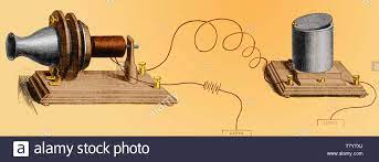 Bell's Telefon Sender Und Empfänger, 1876 Stockfotografie - Alamy