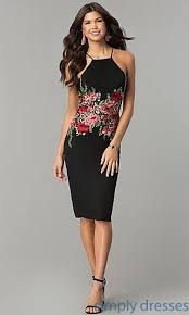 Embroidered Short Black Wedding Guest Party Dress Party Dresses For Women Formal Fashion Women Affordable Party Dress