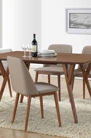 Lavin Mid Century Walnut Faux Leather Dining Chair Kursi Makan Mebel Meja Makan