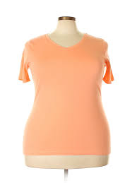 details about faded glory women orange short sleeve t shirt 1 x plus