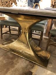 More images for metal dining table legs ukrainian city polish version » 95 Oval Stone Top Dining Table With Hammered Metal Base Mecox Gardens