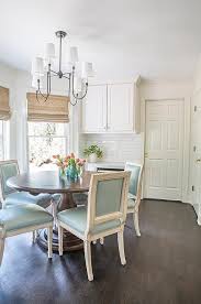 Aura teal blue fabric and leather dining chair dining room chairs modern, dining chairs, faux. Bay Window With Round Dining Table And Blue Leather Dining Chairs Transitional Dining Room