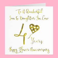 More images for happy anniversary son and daughter in law » Son And Daughter In Law 4th Flower Anniversary Card To A Wonderful Son And Daughter In Law