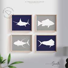 Add shelves, rugs, wall art and more to their space to make your home look rejuvenated and lively. Boys Fishing Bedroom Fish Nursery Decor Navy Blue And Gray Etsy