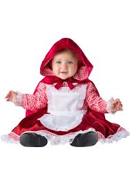 Also includes black waist detailing with white lacing (at the front only). Little Red Riding Hood Deluxe Costume For Infants