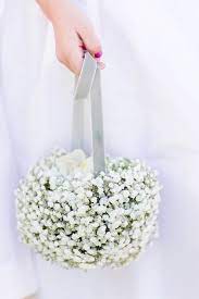 Babys Breath Petal Basket Http Www Deerpearlflowers Com Flower Girl Basket Ideas Flower Girl Basket Flower Girl Basket Alternative Flower Girl Baskets