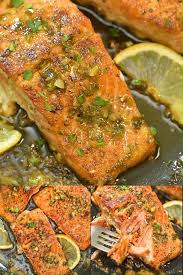 This Recipe Is A True Delight The Pan Seared Cajun Seasoned Salmon Covered With Garlic Butter Sauce Is Simple Elegant Salmon Recipes Recipes Salmon Dishes
