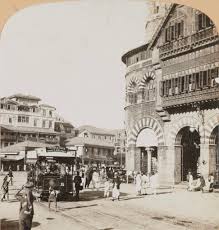 Street scene, Crawford market, Bombay ...