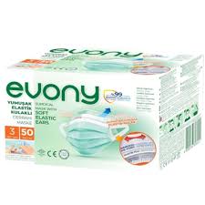 Evony 3 Katli Telli Full Ultrasonik Maske 50 Adet