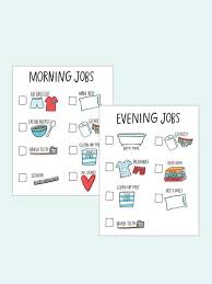 Kids Chore Chart Printable Morning And Evening Az105 Etsy Chore Chart Kids Kids Chore Chart Printable Printable Chore Chart