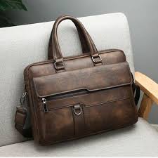 Porte Document En Cuir Accessoires Style Tendance Cuir Sac Homme Laptop Bag Fashion Briefcase For Men Leather
