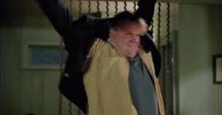 Fat guy in a little coat. The 10 Funniest Scenes From Tommy Boy Funny Movie Gifs
