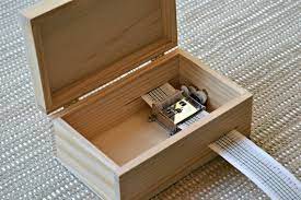 Diy Music Box Plain Wooden Box A Cranked 15 Notes Musical Mechanism 3 Strips Of Paper And A Puncher In 2021 Music Gifts Diy Diy Music Box Music Box