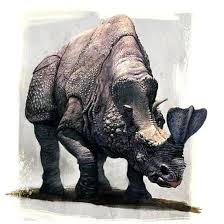 Embolotherium is an extinct genus of brontothere that lived in mongolia during the late eocene epoch. Embolotherium By Concept Artist Daren Horley Embolotherium Is An Extinct Genus Of Brontothere That Liv Animaux Prehistoriques Art De Dinosaures Animaux