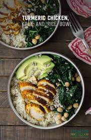 Turmeric Chicken Kale And Rice Bowl Recipe Recipe Rice Bowls Recipes Recipes Bowls Recipe