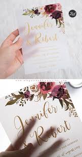Blushing Blooms Fall Burgundy Marsala And Blush Floral Uv Printing Wedding Invitation On Vellum Paper Ewuv020 Creative Wedding Invitations Wedding Invitations Boho Wedding Cards