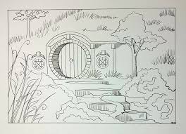Vintage dune coloring pages for nihilistic children. Hobbit Hole By Eepasketch Hole Drawing Detailed Coloring Pages The Hobbit