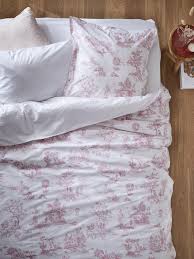 Il est grand temps de se faire plaisir, le tout au. Housse De Couette En Percale De Coton Esprit Jouy Blanc Imprime Bleu Maison