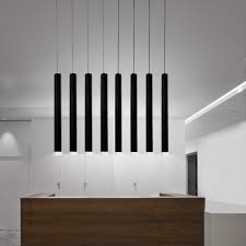 Slim Tube Led Track Pendant Light Modern Aluminum Downlight In Black For Reception Bar Counter Beautifulhalo Com