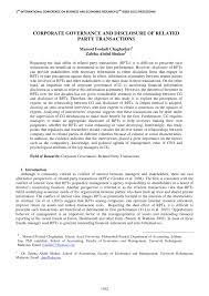 A related party transaction occurs if there is either: Pdf Corporate Governance And Disclosure Of Related Party Transactions