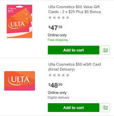 Merchant supplies quickgifts with 100% of the gift card/certificate campaign inventory so that quickgifts can ship bulk orders to sam's club distribution center on an as. Sams Club Has An Ulta Gift Card 55 For 47 98 That S Almost A 13 Savings I Had No Idea Sams Club Sold Ulta Gift Cards Just Wanted To Share Ulta